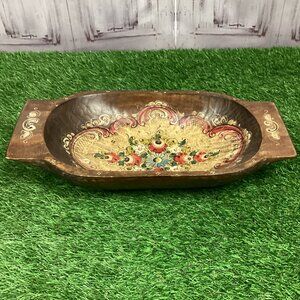 Vintage Mexican Bowl Serving Tray Book Hand Painted